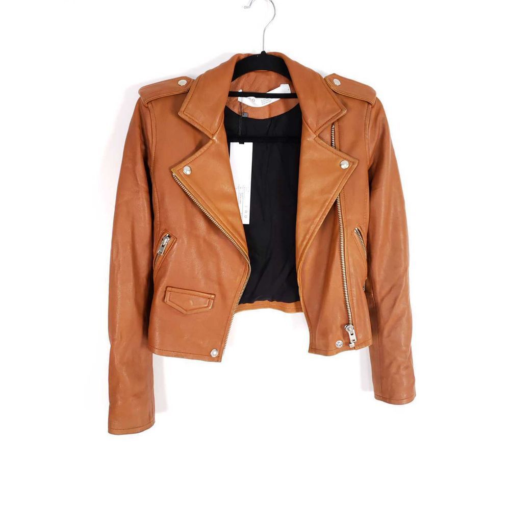 IRO Ashville Leather Moto Biker Buckle Crop Jacket - Picture 4 of 8